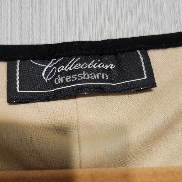 Dressbarn Black and Tan Sheath Midi Dress Cap Sleeve - Picture 2 of 5